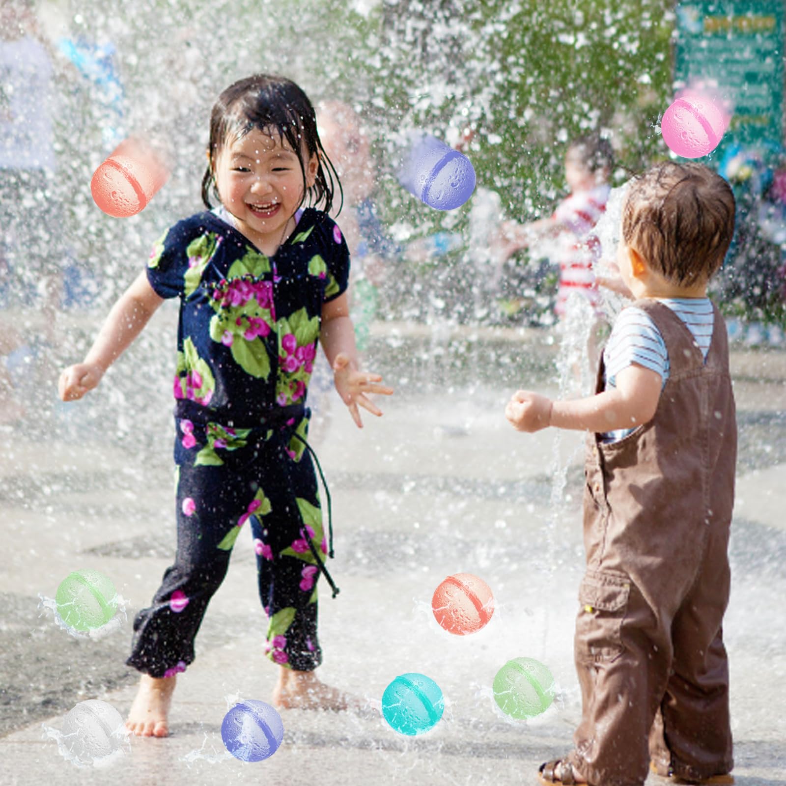 6 Globos de Agua Reutilizables, Globos de Agua Silicona, Pelotas de Agua Reutilizables con Bolsa de Malla, Juguetes Acuáticos para Niños, Adultos, Playa, Fiesta en la Piscina, Parque Acuático