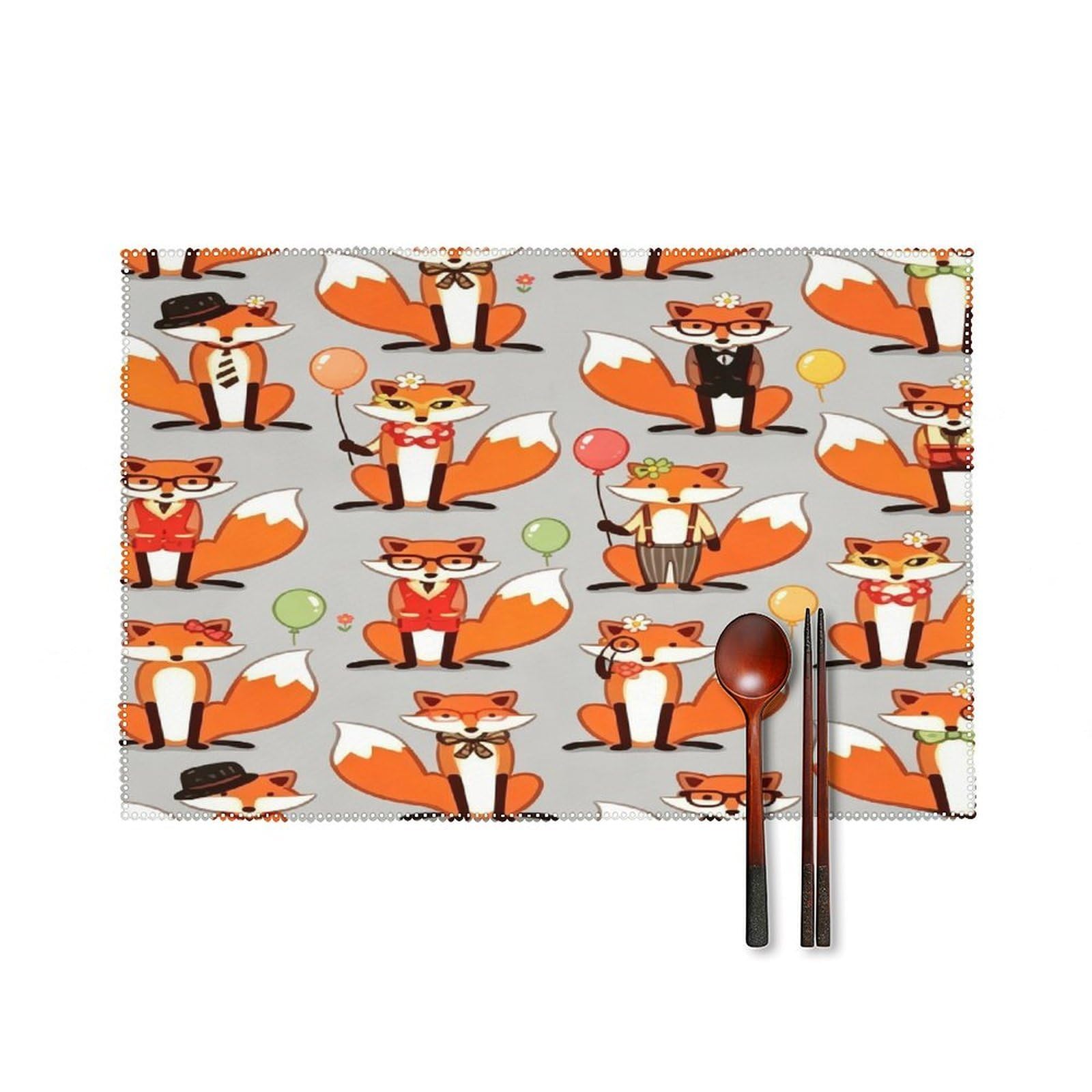 Fodpand Style Fox Placemats Set Of 4 Place Mats Table Mats