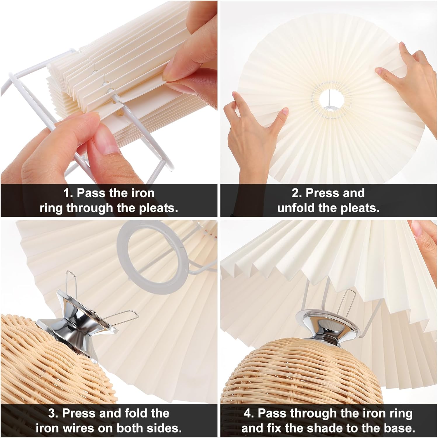 STOBAZA Table Lamp with Pleated Lampshade Small Night Light USB Port Soft Ambient Light for Bedroom Office Dormitory 11.02X9.44X9.44In Compact Bedside Desk Lamp