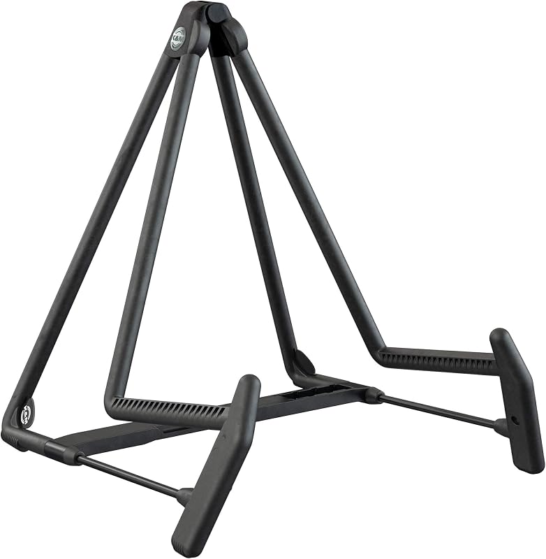 K&M - König & Meyer 17580.014.55 - Heli 2 Guitar Stand - Folding A-Frame for Acoustic Guitars - Adjustable and Collapsible – Sturdy and Durable - Professional Choice - German Made - Black