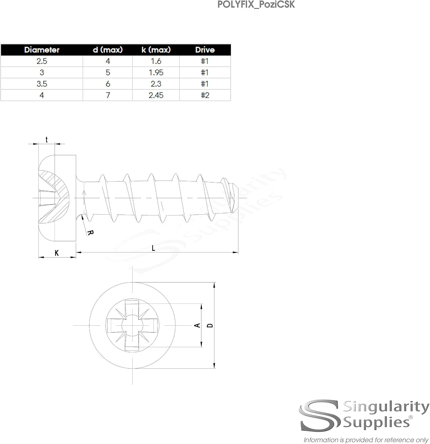 D4 (4mm x 10mm) Pozi Countersunk Screws for Plastic (Trilobular) - Stainless Steel (A2) (Pack of 20), 4x10 - Trilobular - A2 (20) - Image 5