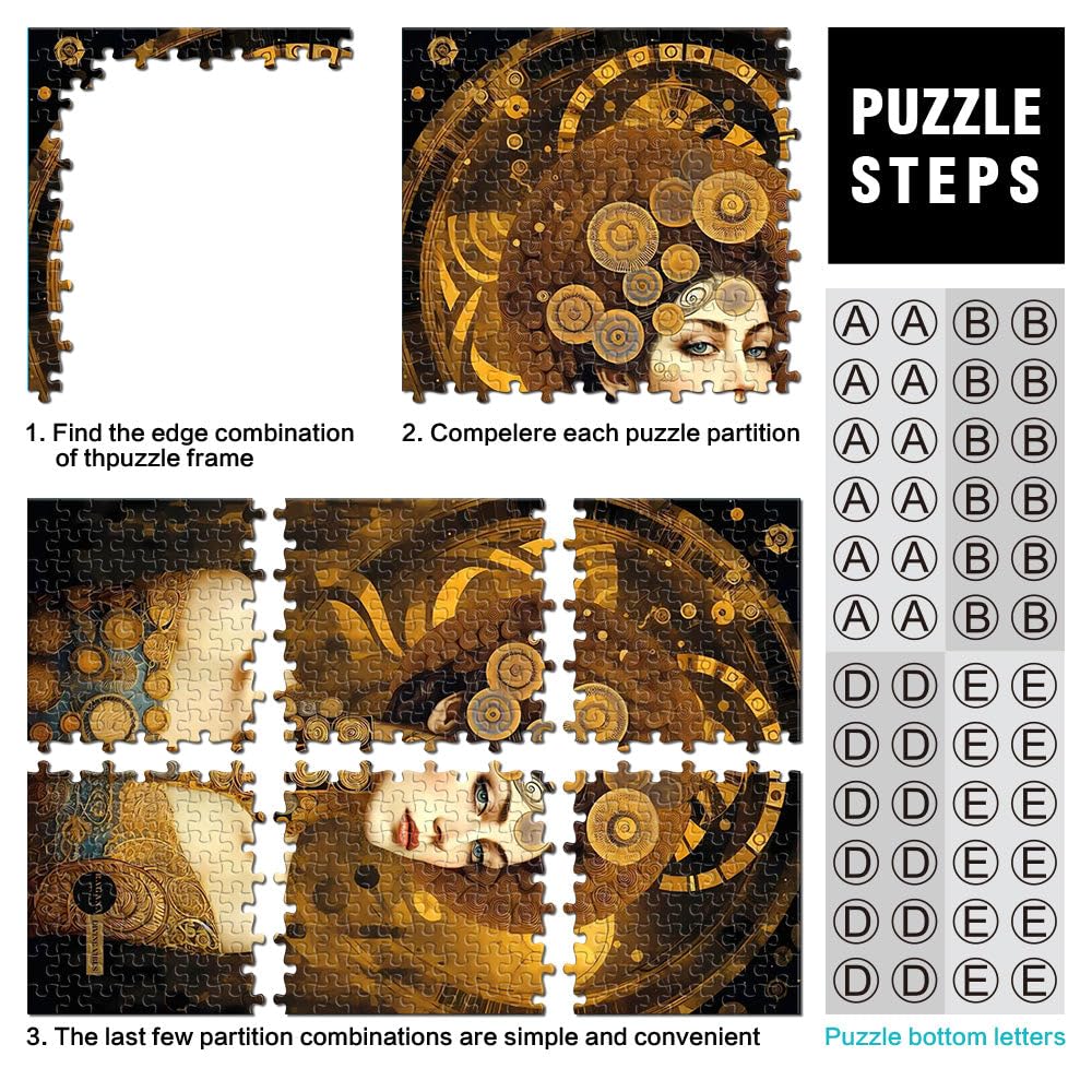 Puzzle de 2000 Piezas para Adultos La Divina Princesa Klimt Matar el Tiempo en Vacaciones en casa Lista de Deseos con Papá Noel 70x100cm