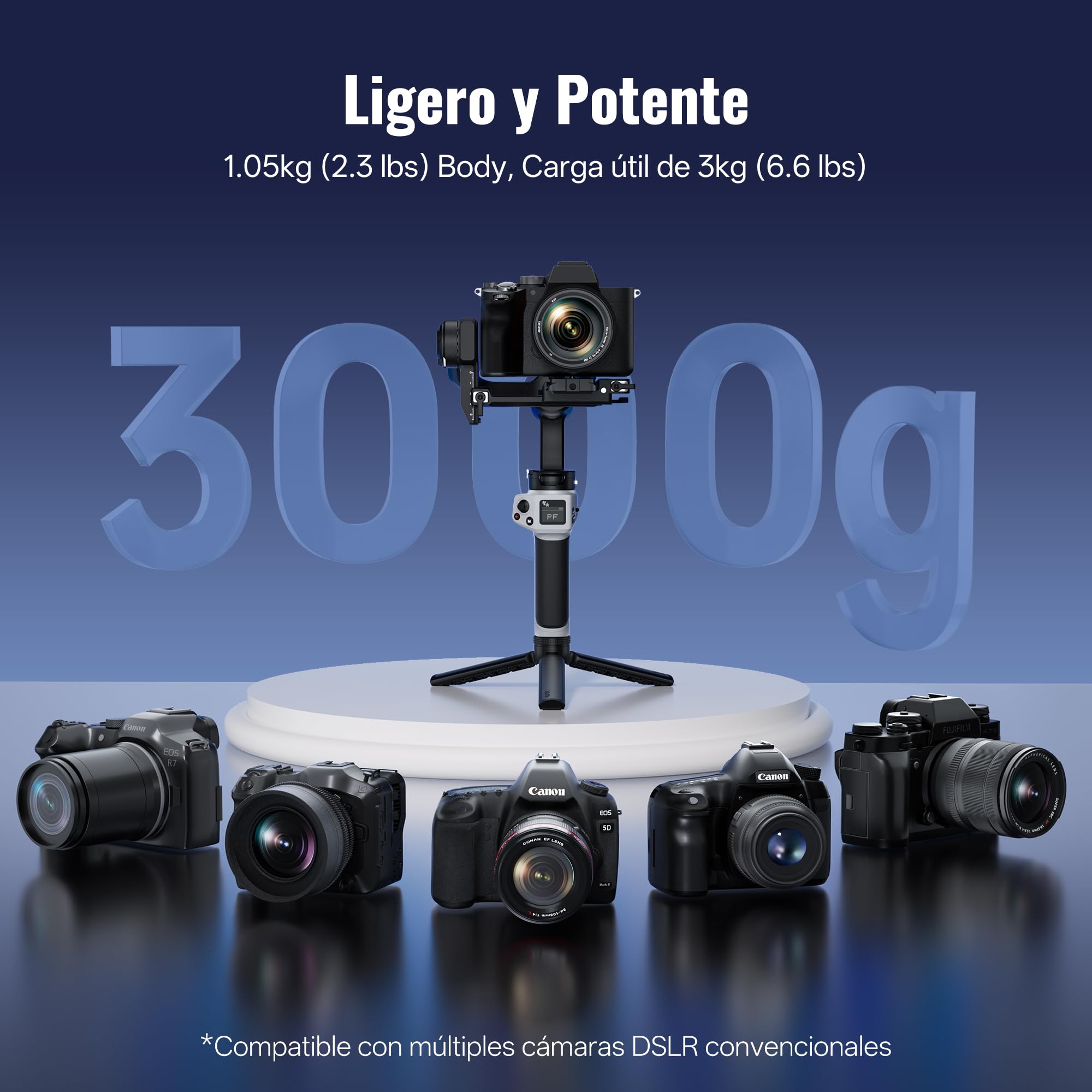 ZHIYUN CINEPEER Weebill 3E [Oficial] Estabilizador de Cámara Ligero, 3 Ejes Gimbal Camara DSLR y Mirrorless, Cable de Control Panasonic LN-UCUC-A02, Disparo Vertical Nativo, 2.5 Modo Grip Sling