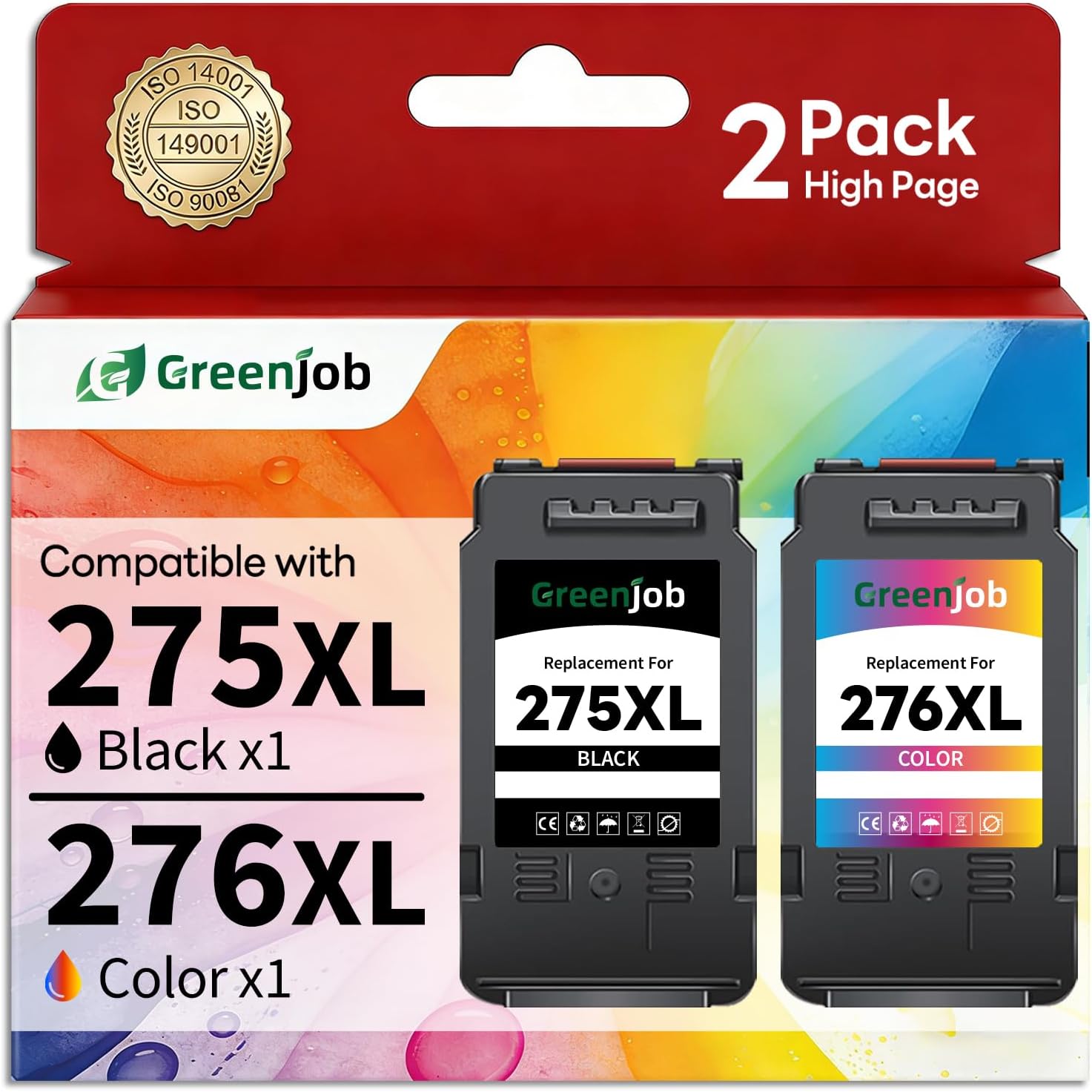 245XL 246XL Ink Cartridge Replacement for Canon 245XL 246XL PG-245XL CL-246XL Combo Pack to use with Pixma MG2500 MG2522 MX490 MX492 TS202 TS3122 TS3322 TR4520 TR4522 Printer (Black Color)