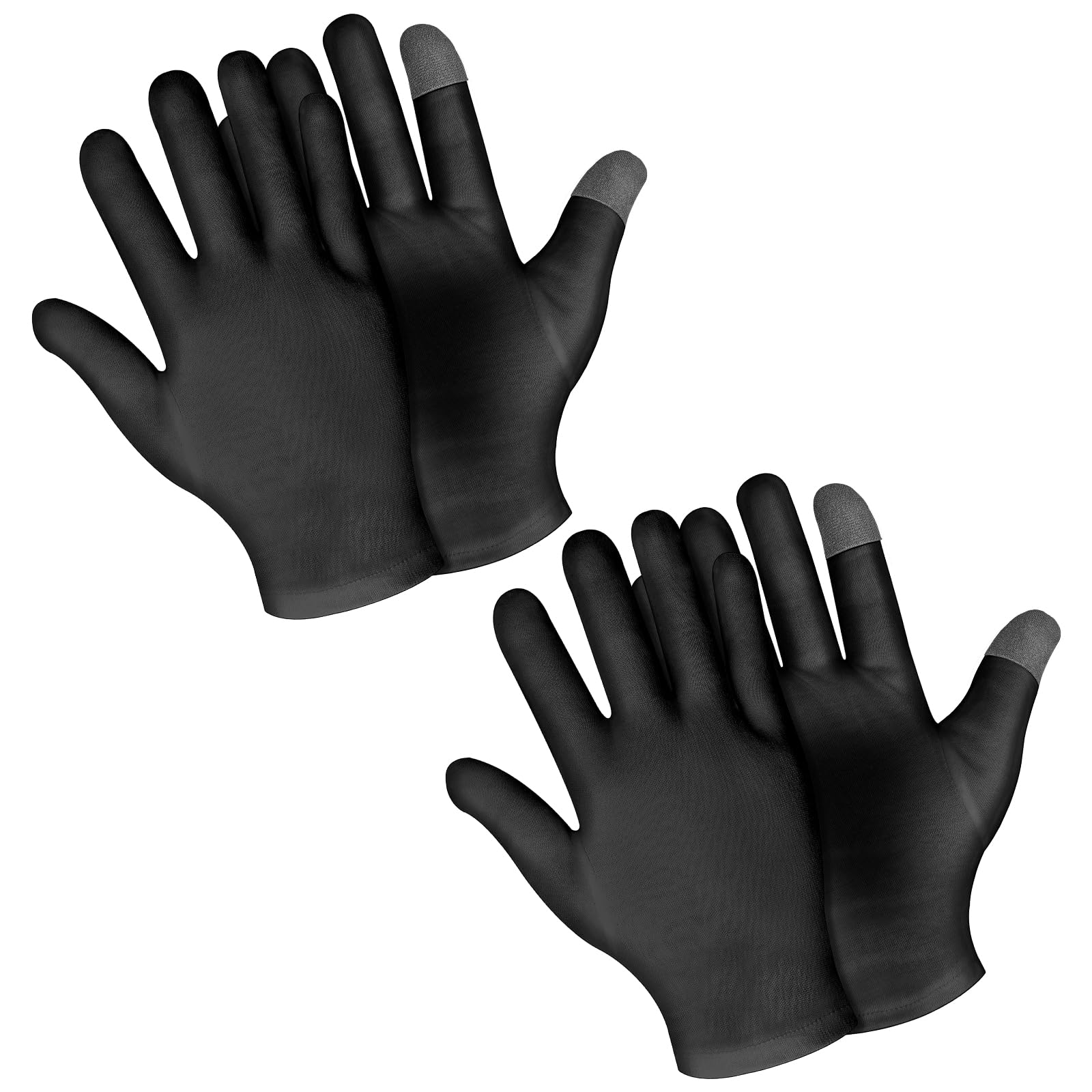 Sibba 2 Pairs Moisturizing Gloves Overnight, Touch Screen Gloves White Cotton Gloves for Dry Hands Eczema, Hand Spa Treatment Gloves for Repair Rough Cracked Dry Chapped Hands Skin, Inspection Gloves