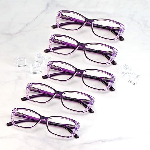 Miniatura 7 de LifeArt 4 Pairs Reading Glasses, Blue Light Blocking Glasses, Computer Glasses Women Men, Fashion Rectangle Eyewear Frame