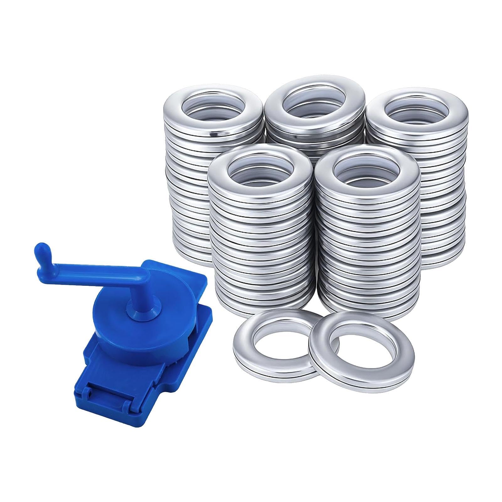 Alicates para Ojales de Cortinas Enrollables, Estores de PP (4,8–5,1 Cm), Manual, Paquete de 50, para Ventanas Y Cortinas de Ducha, Accesorios, Plata
