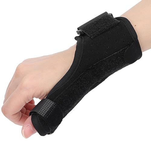 Miniatura 9 de Ymiko Soporte de dedo de gatillo para el pulgar, soporte de dedo transpirable de aleación de aluminio para fractura de pulgar estabilizador para
