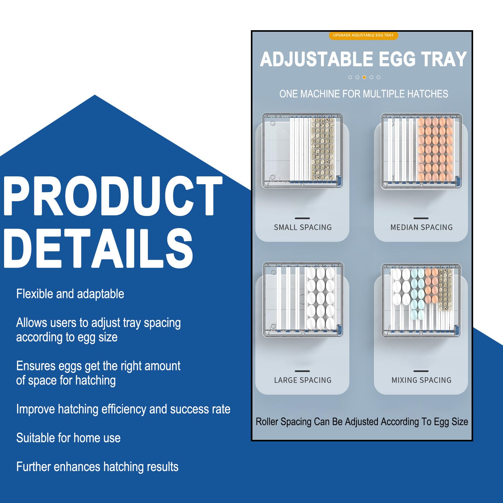 Incubadora Huevos Gallina con Volteo Automático de Huevos, Añadir Agua Automáticamente y Lámparas de Huevo, para Incubar Pollo, Pato y Huevos de Golosinas,256Egg