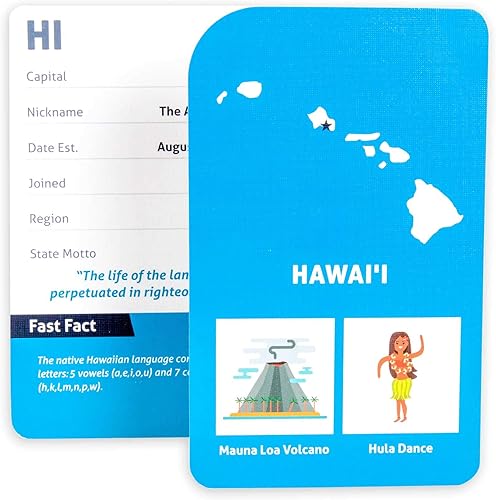 Miniatura 2 de Tarjetas flash de Estados Unidos y Capitales para niños, 50 tarjetas de estado estadounidenses + 9 juegos de aprendizaje, hechos, mayúsculas,