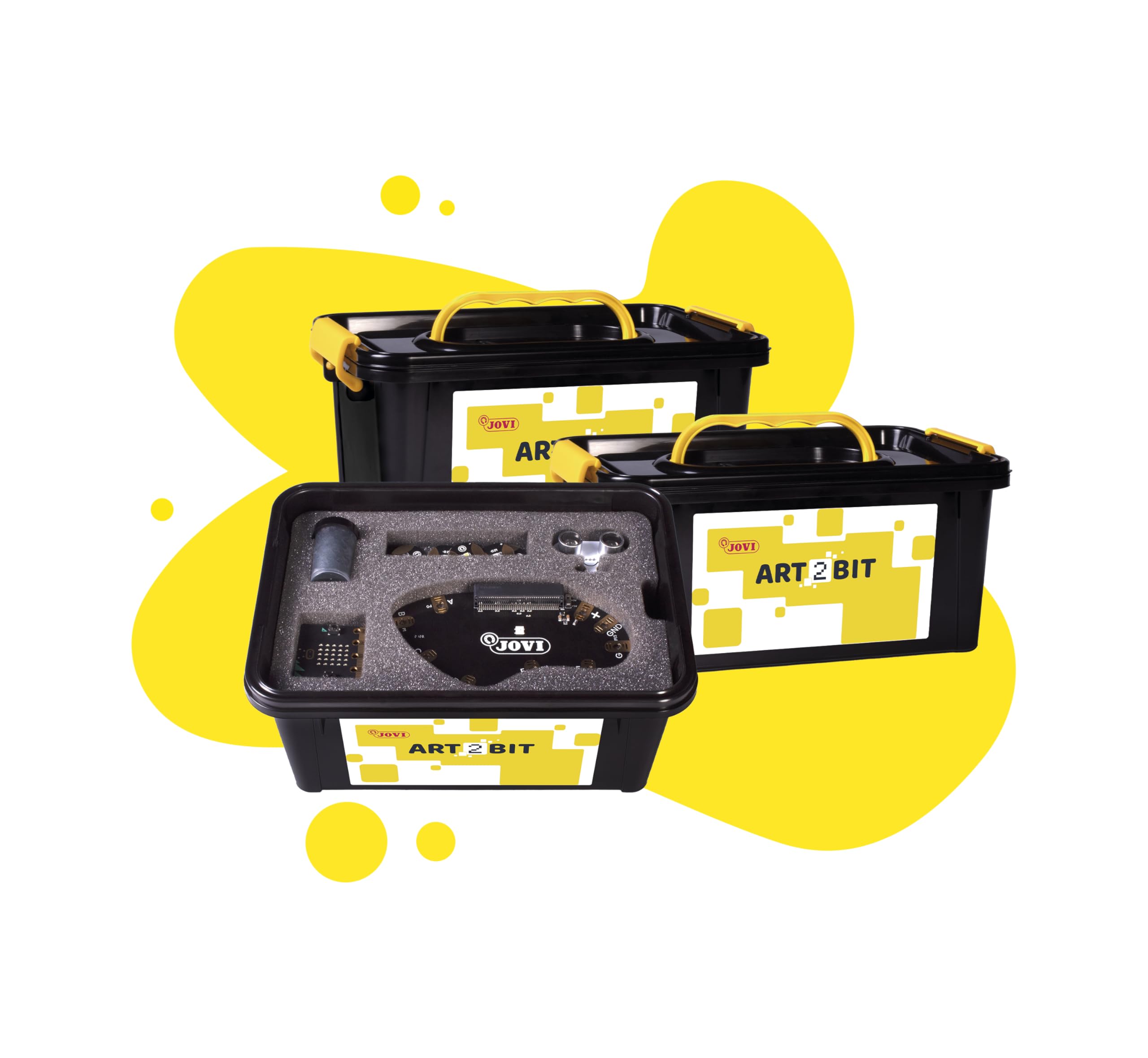 Jovi Starter-Set, 3 Technologiekoffer mit Steam-Aktivitäten für insgesamt 12 Schüler, einschließlich Micro:bit-Platten, Verlängerungsplatte und Anderen notwendigen Komponenten