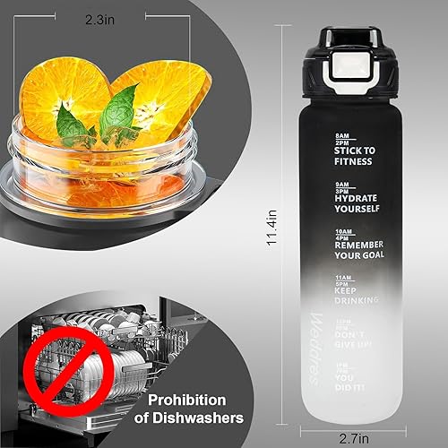 Miniatura 4 de Capacidad de la botella de agua superior a 33 onzas, con etiqueta de capacidad, botella de agua ultra duradera, resistente a altas temperaturas