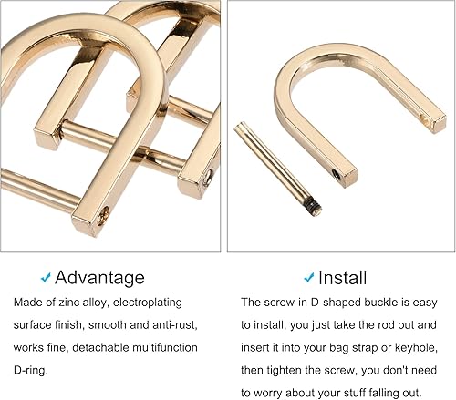 Miniatura 4 de METALLIXITY Metal D Rings Non-welded D-shaped Ring Buckles for DIY Keychains Card Holders Purse