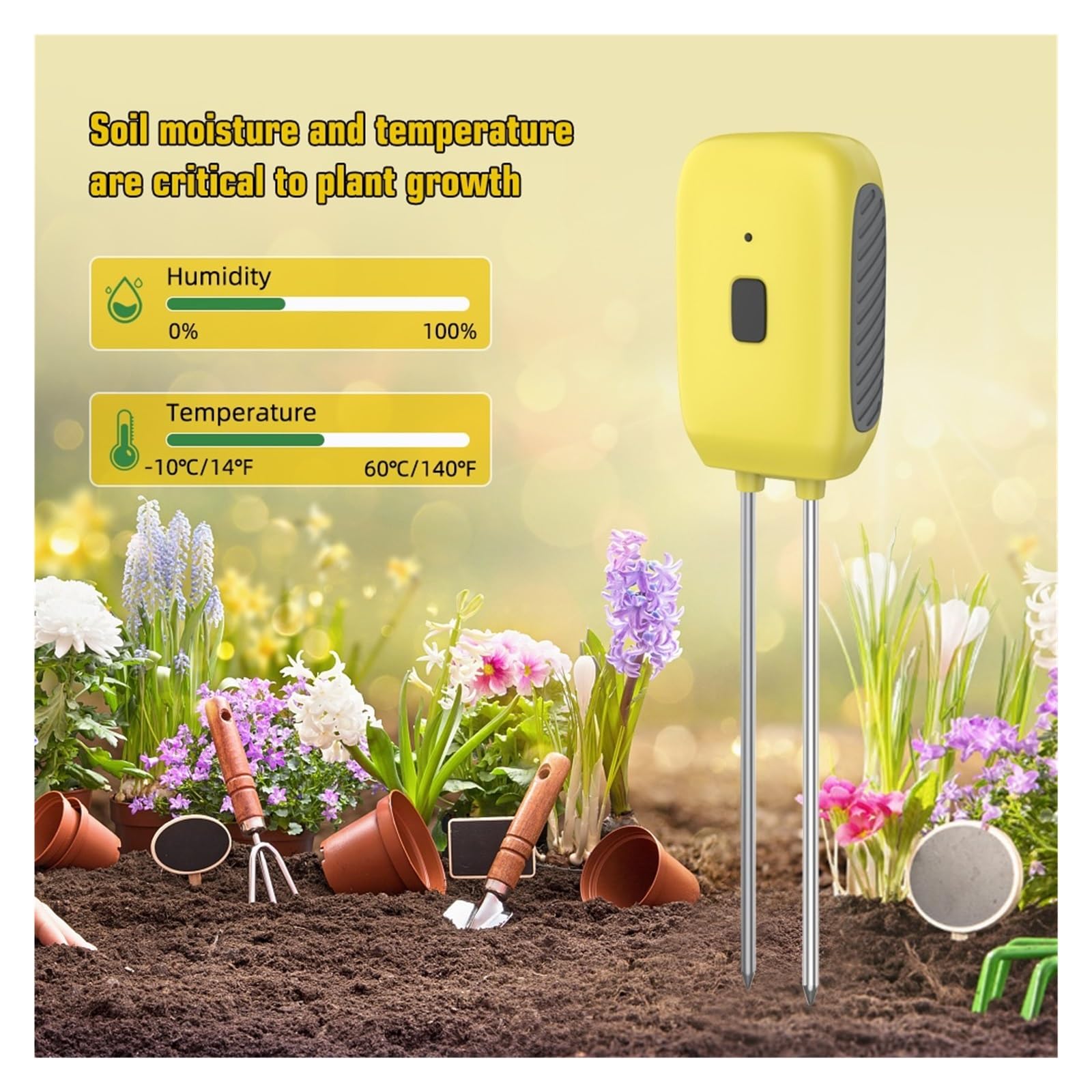 Testeur de pH du sol Testeur de sol Bluetooth Tuya, capteur d'humidité et de température, capteur d'eau intelligent for plantes, thermohygromètre, enregistreur de données pour jardin, pelouse, agricul