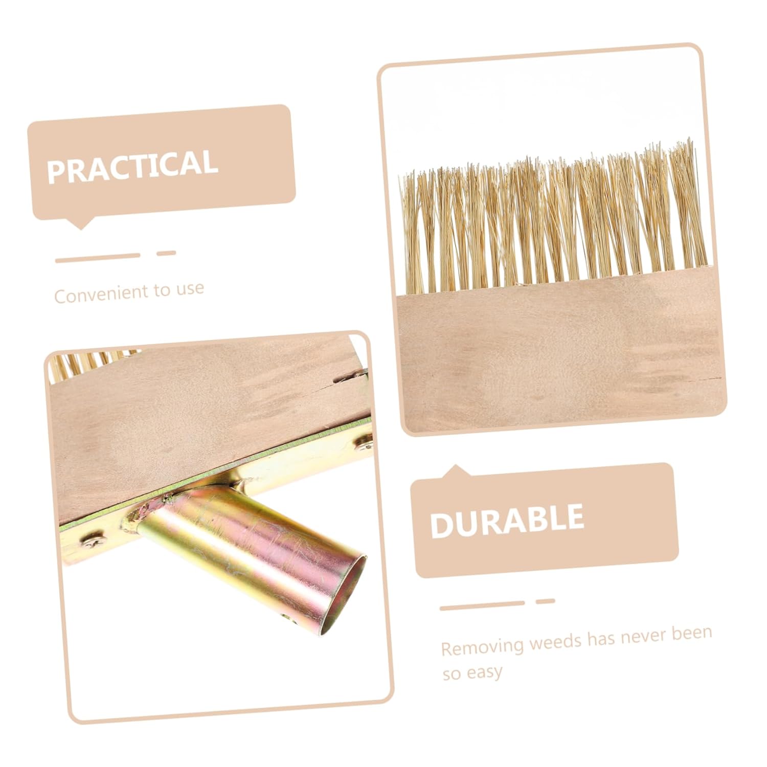 Hemoton 2pcs Steel Wire Weeding Brush for Garden and Durable Manual Weeder Tool Hook for Easy Removal of and Debris for Driveway Cracks and Patio Cleaning