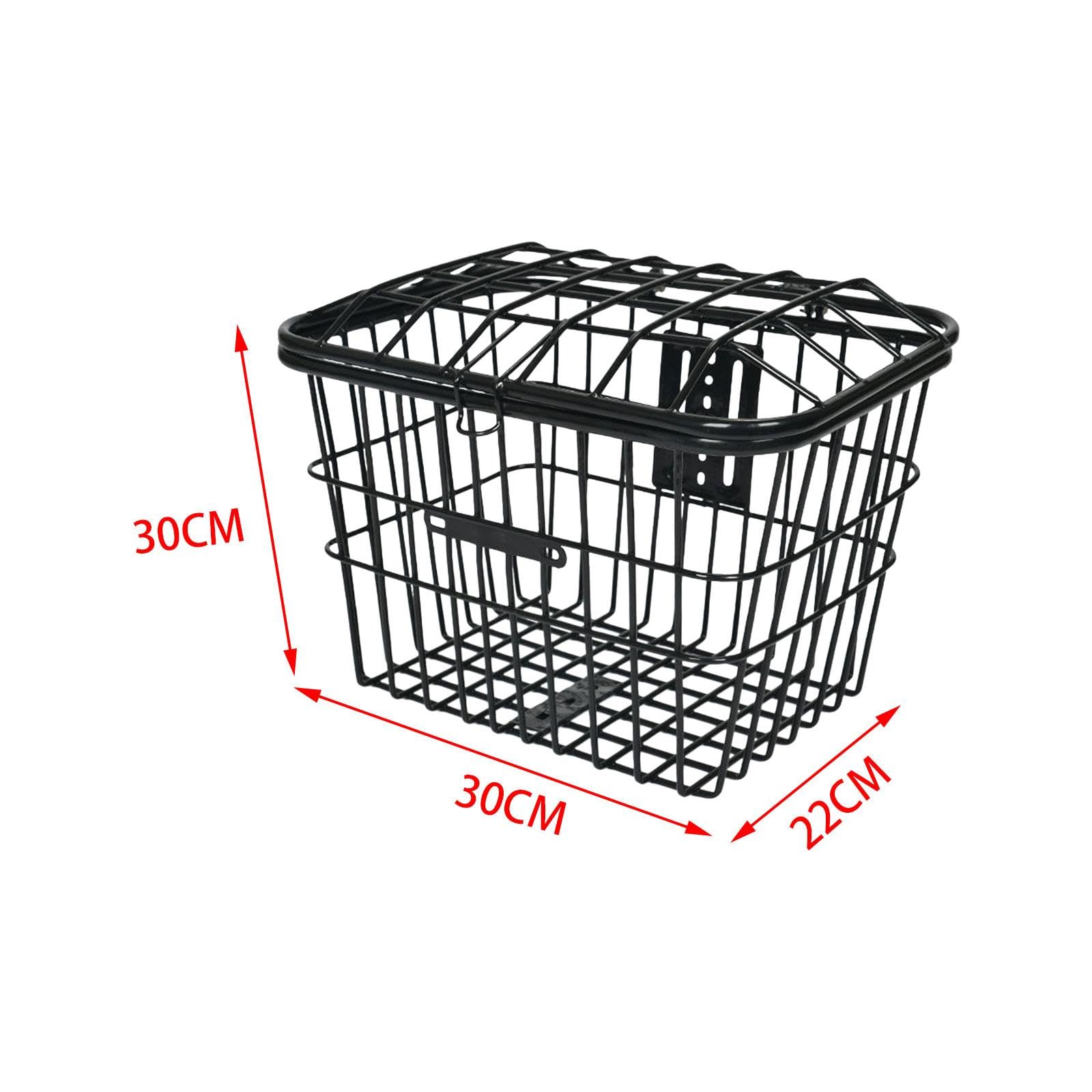 Panier Avant Ou Arrière en Maille Métallique pour Vélo, avec Couvercle, Cadre Renforcé, Panier de Chargement