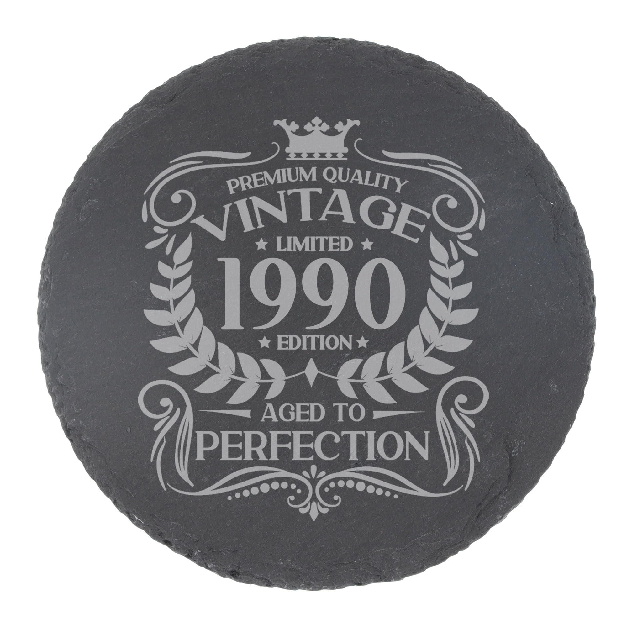 80th Birthday Gift for Men Vintage 1946 Aged to Perfection Engraved Slate Coaster Present for 80 Year Old Etched Natural Slate Placemat (Round Slate) — view 133
