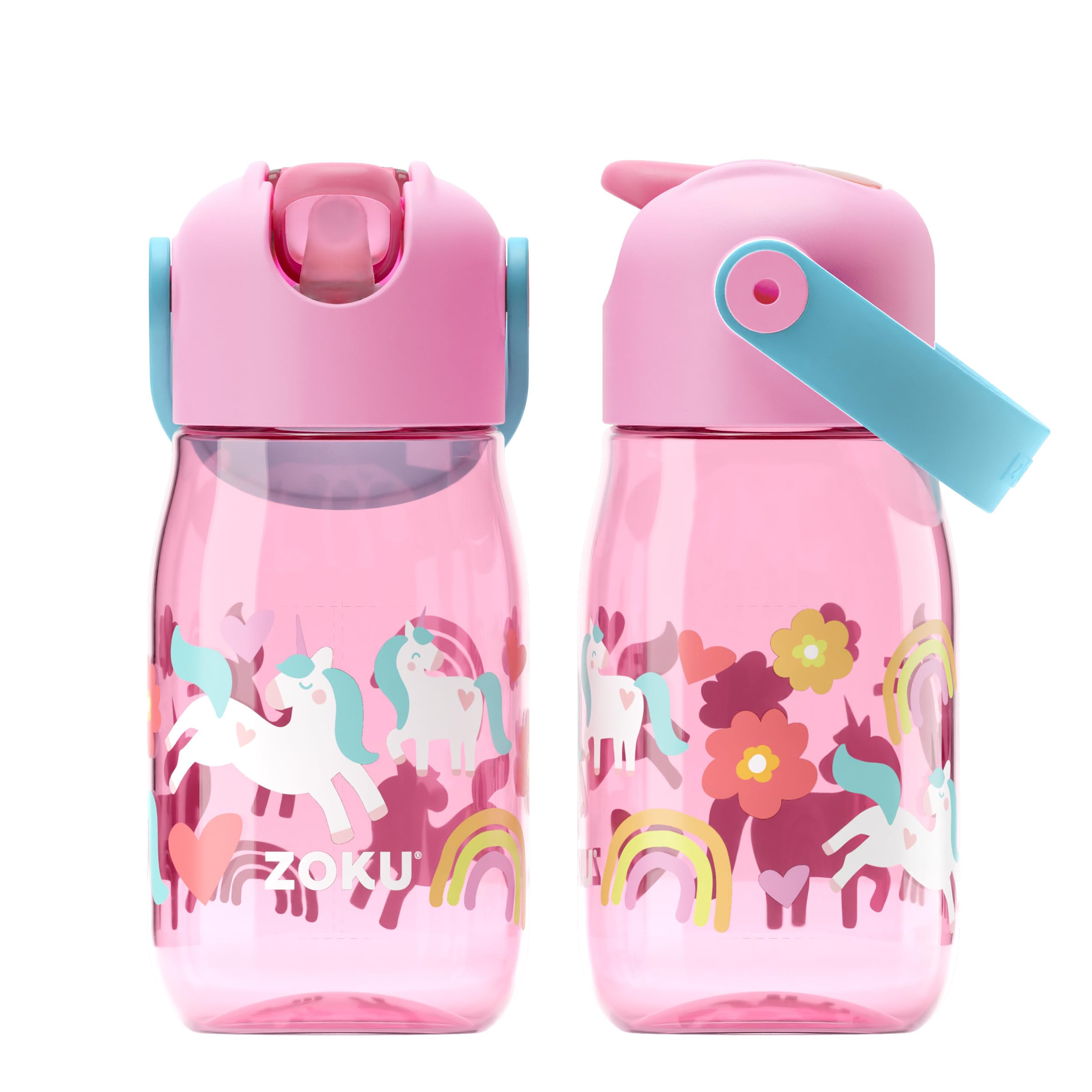 Zoku Kids Flip Straw Bottle 415ml - Unicorn, 415 ml - Image 2