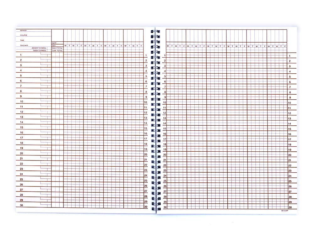 Whaley Gradebook (9 x 12 inches) 2-Line Grade And Attendance Record Book, Four Quarters or Six Terms (GB-2L) - Image 2