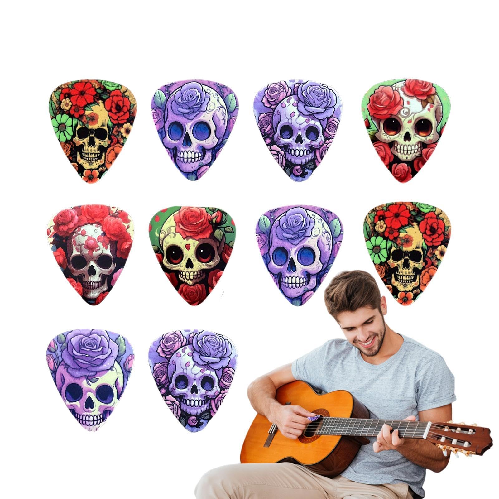 Gitarrenplektren, Gitarrenplektren, 10-teiliges buntes Bass-Plektrum | Gitarren-Basszubehör für Anfänger, Musikliebhaber, Gitarrenstudenten, Amateure