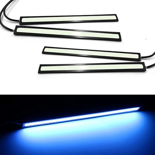 4 unids 12 V 6.7 in impermeable LED Flip Chips COB DRL coche diurna Correr luces rayas (azul)
