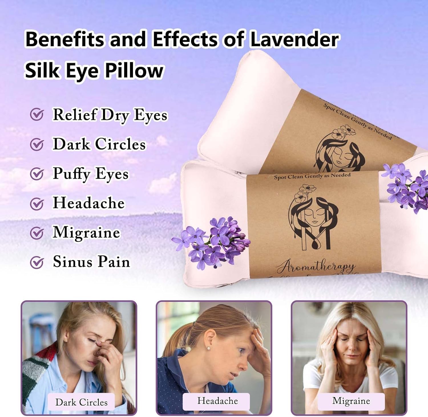 Hihealer Set di 2 maschere per gli occhi di seta, per dormire, yoga, spa, meditazione, impacchi umidi e freddi, cura personale per le donne