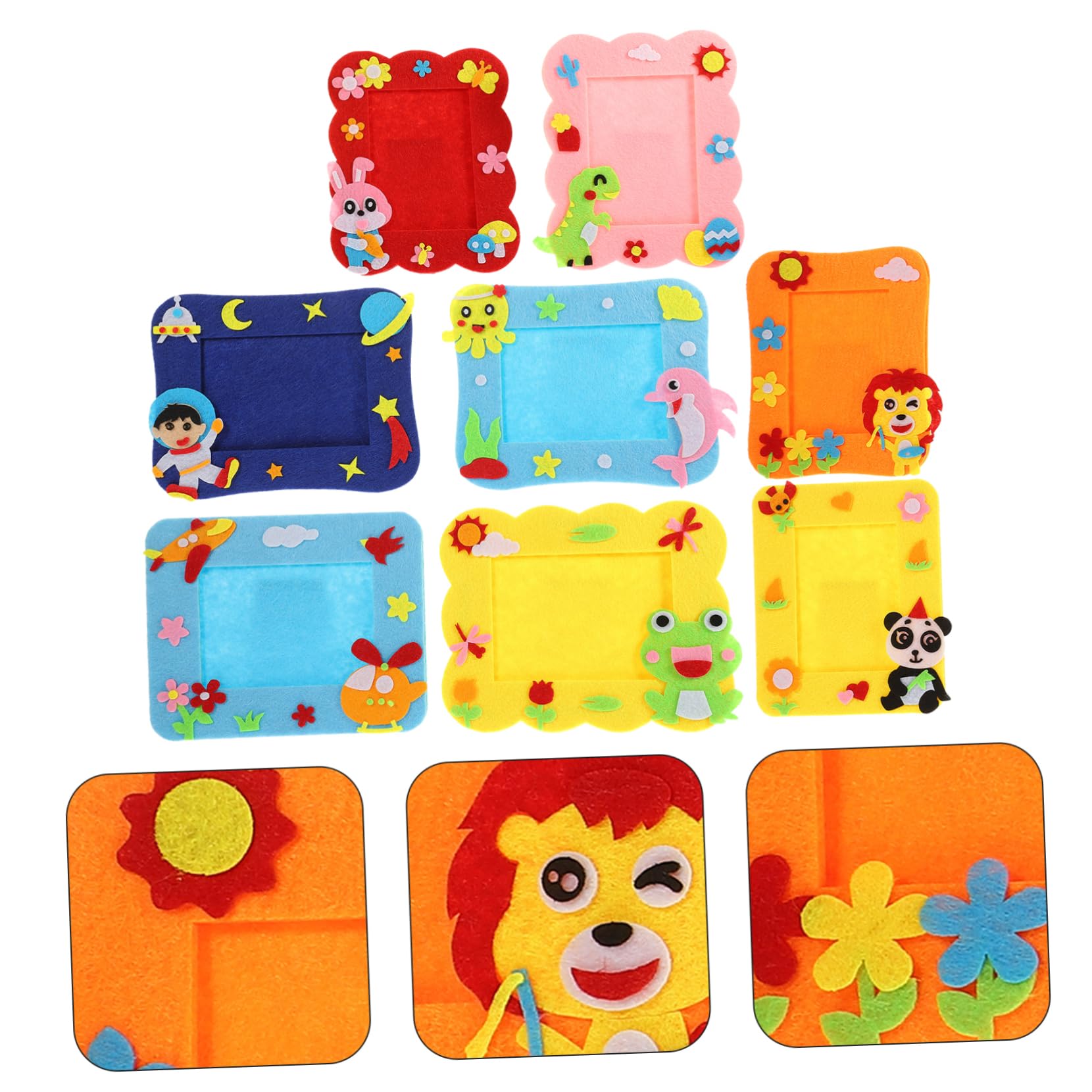Cabilock Handmade Photo Frames Set 12 Pieces DIY Craft Picture Frames for Boys and Girls Home Decorative