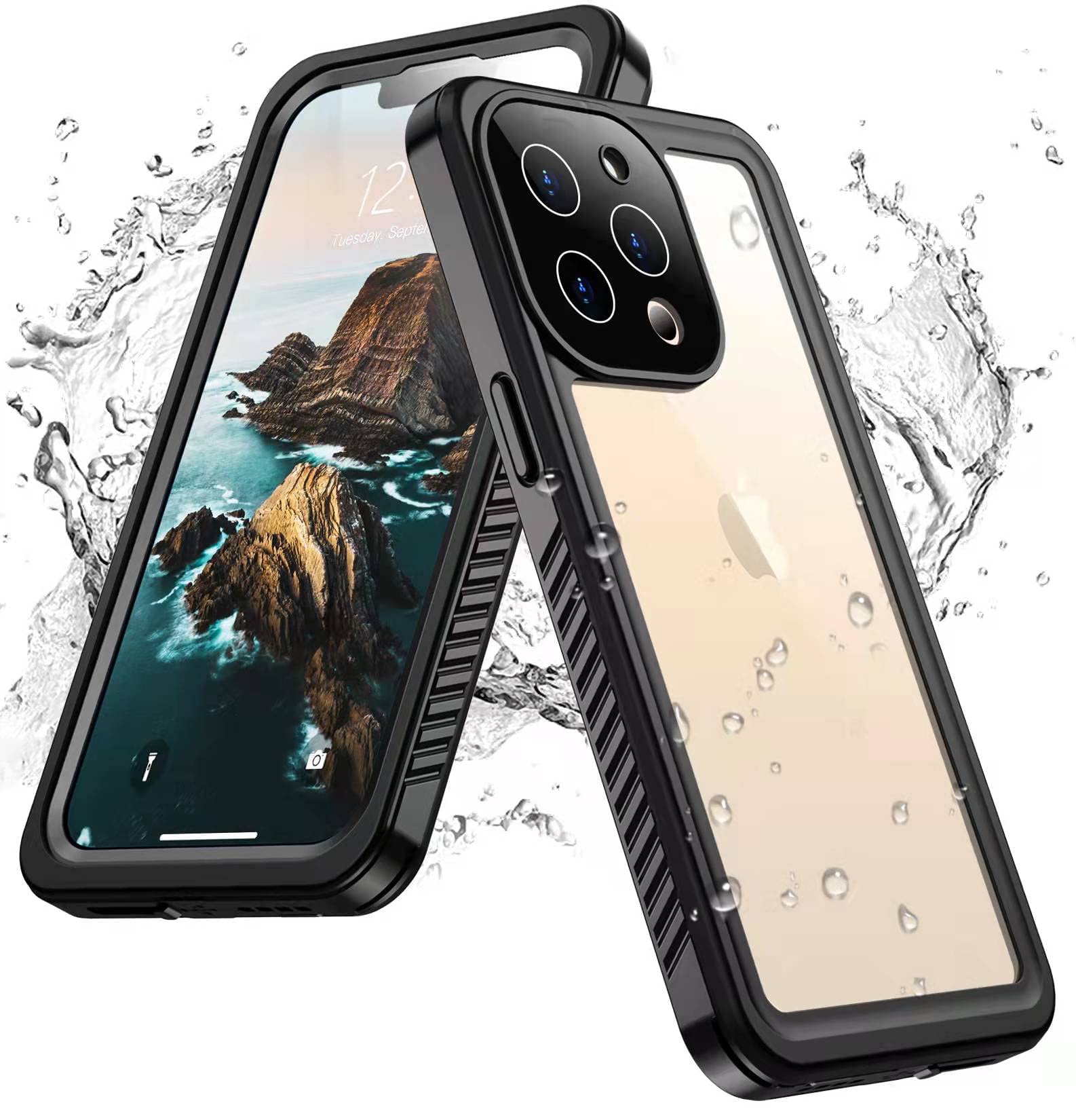 Waterproof Case for iPhone 14 Pro Max, Built-in Screen Protector, Full Body Rugged, Scratch and Shock Resistant, Dust and Water Resistant, Case for iPhone 14 Pro Max (iPhone 14 Pro Max, Black)