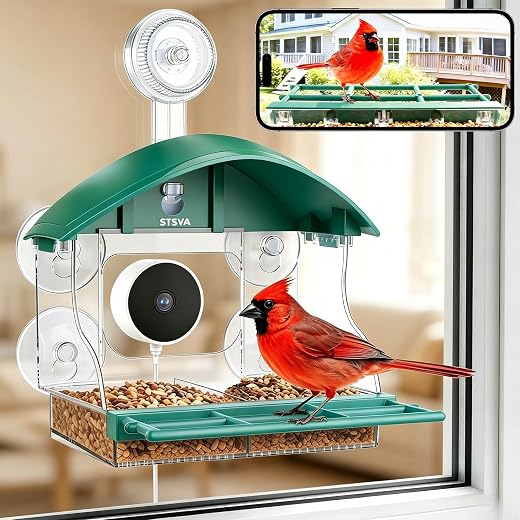 2026 Upgraded Window Bird Feeder with Camera for Bird Watching