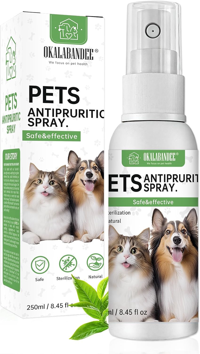 1x100ml Pet spray przeciwświądowy spray wspiera działanie przeciwświądowe nadaje się dla psów i kotów ze swędzeniem odżywia sierść zwierząt łagodzi skórę
