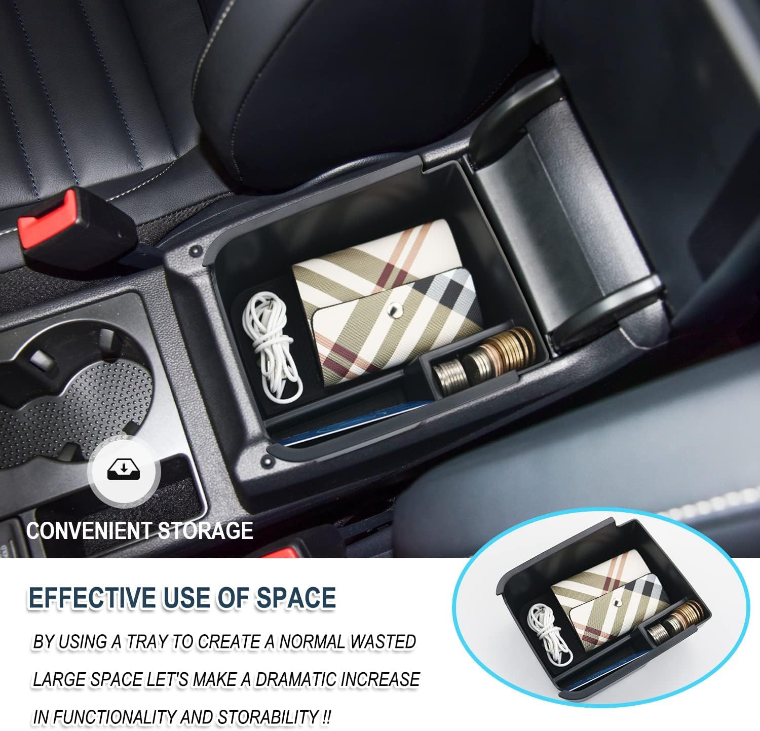 Accoudoir Simili Cuir Compatible Avec Volkswagen Caddy V Box/MPV (modèles Avec DSG) 2020