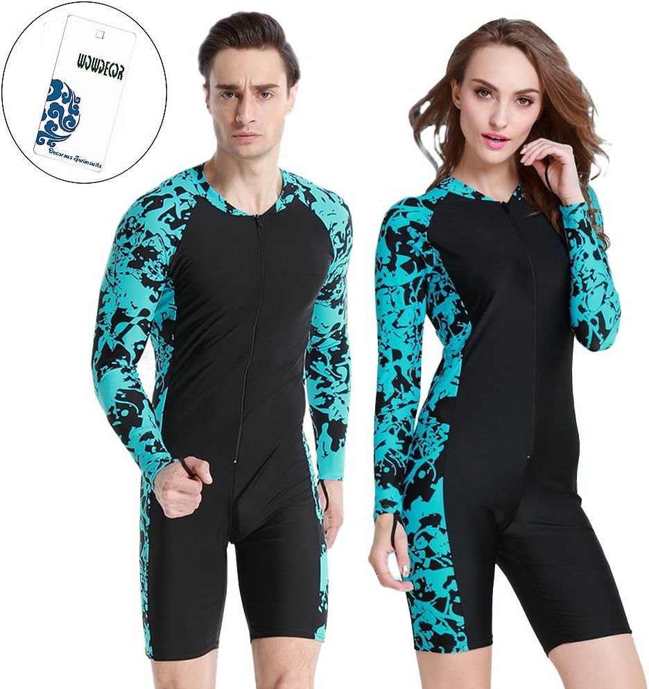 Women's One-Piece Swimsuit, Tummy Control, Long Sleeve Rash Guard, Surfing, Scuba, Snorkeling