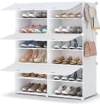 Shoe Rack, 8 Tier Shoe Storage Cabinet 32 Pair Plastic Shoe Shelves Organizer for Closet Hallway Bedroom Entryway