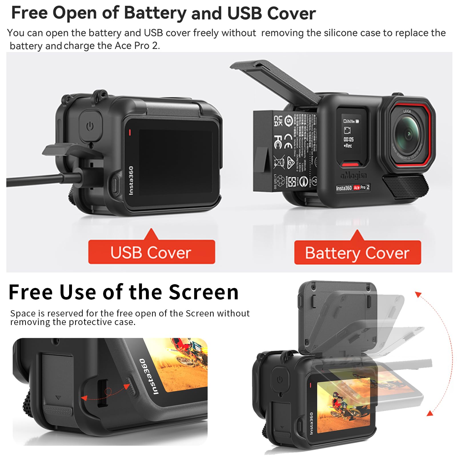 Amazon | 【4点セット】Insta360 Ace Pro2ケース シリコンケース Amazon | 【4点セット】Insta360 Ace Pro2ケース シリコンケース