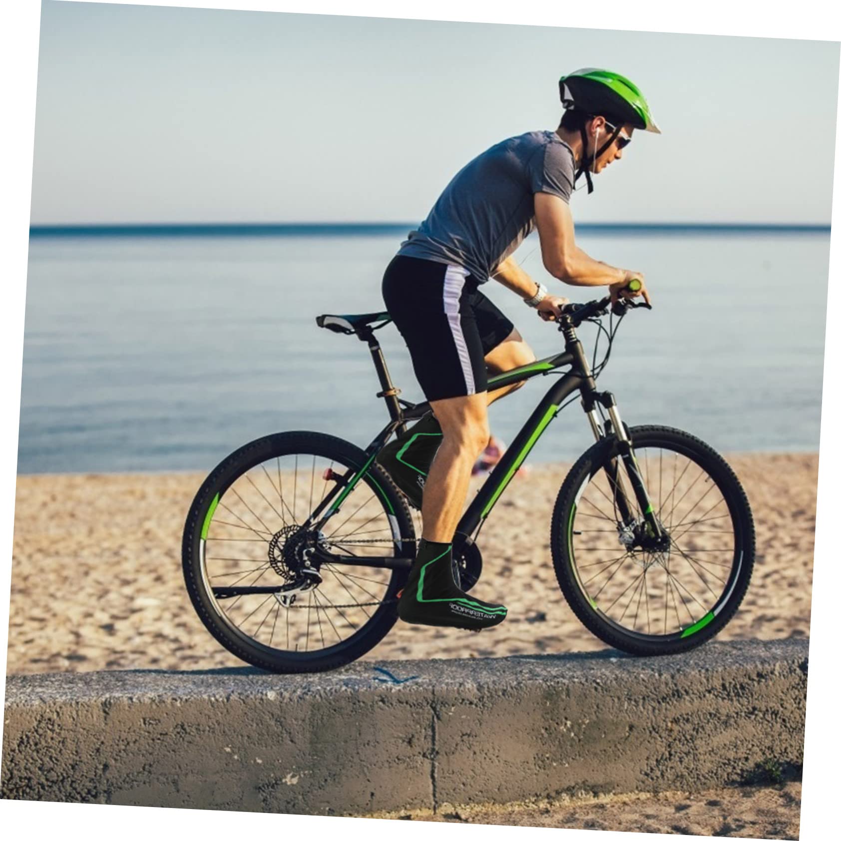 VANZACK Cubierta del Zapato Bicicletas estáticas cubrebotas a Prueba de Viento Chubasquero Bicicleta Protector de Zapatillas Cubrezapatillas térmicas cálidas chanclos de Montar PU