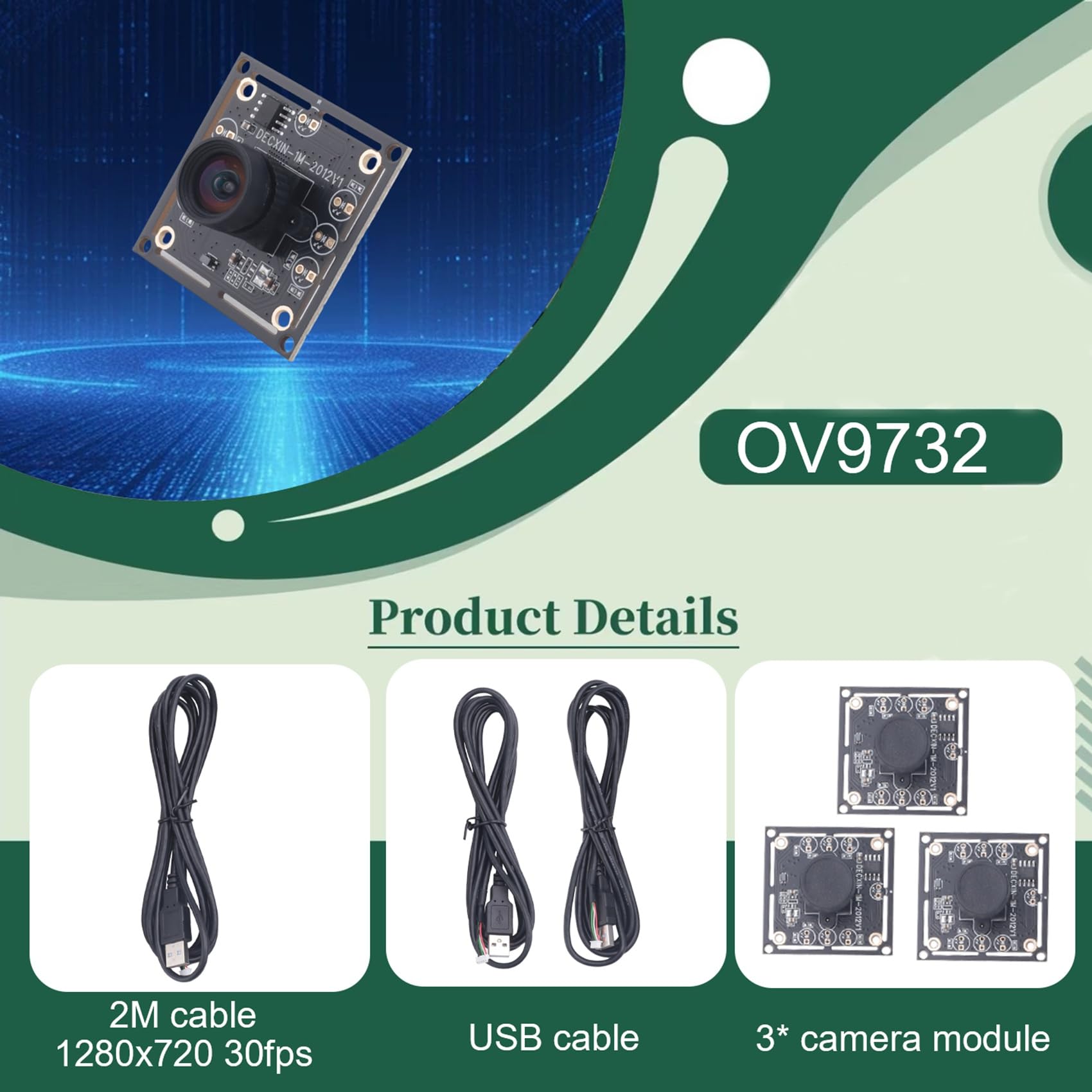 OV9732 Kameramodul 100 Grad 2 M Kabel 1280x720 30 Fps USB-Laufwerk Kompatibel mit Autodarts.Io