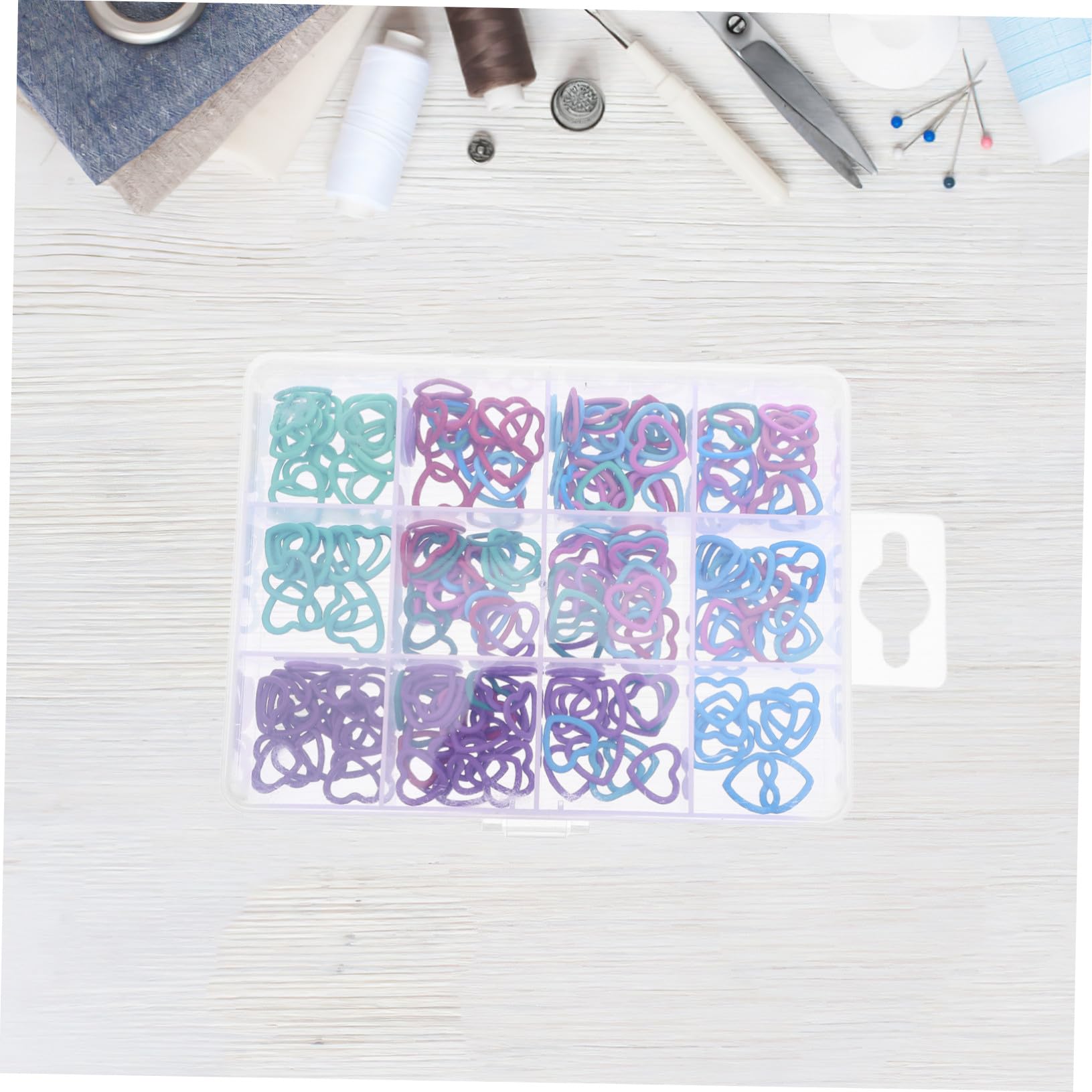 AUTSUPPL 240 Piezas Marcadores de Punto Corazón Metálicos Duraderos para Crochet y Tejer Clips Removibles Bloqueo Fácil para Proyectos DIY Manualidades