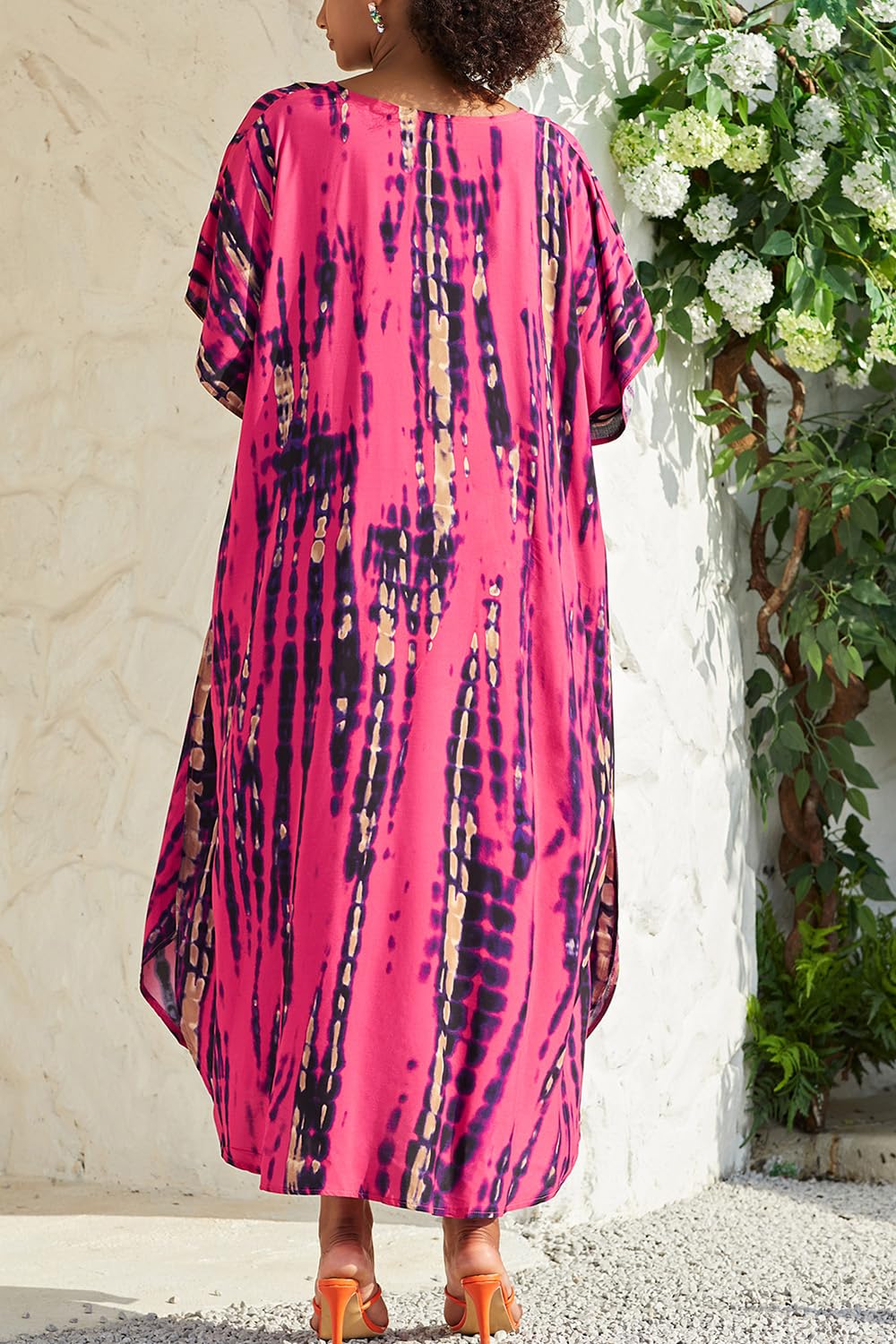 Cárdigan Largo Caftán Kimono para Mujer Bohemio Ropa de Salón Vestido de Playa de Gran Tamaño