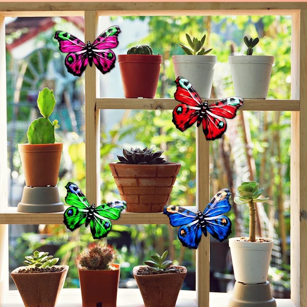 2 Set Papillon Métal Mur Art Décor 3D Papillon Sculpture Mur Monté En Relief Décor Maison Décoration Murale (50x36cm 53x39cm