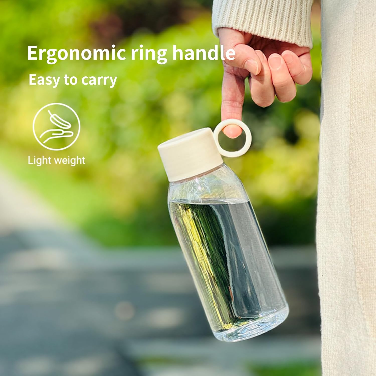 emoi 15oz Kids Water Bottle, Clear Reusable Leak Proof BPA-Free Water Bottles for Boys Girls Men Women Ideal Size for School Travel Hiking Gym Office Ideal for Daily Hydration/White - Image 6