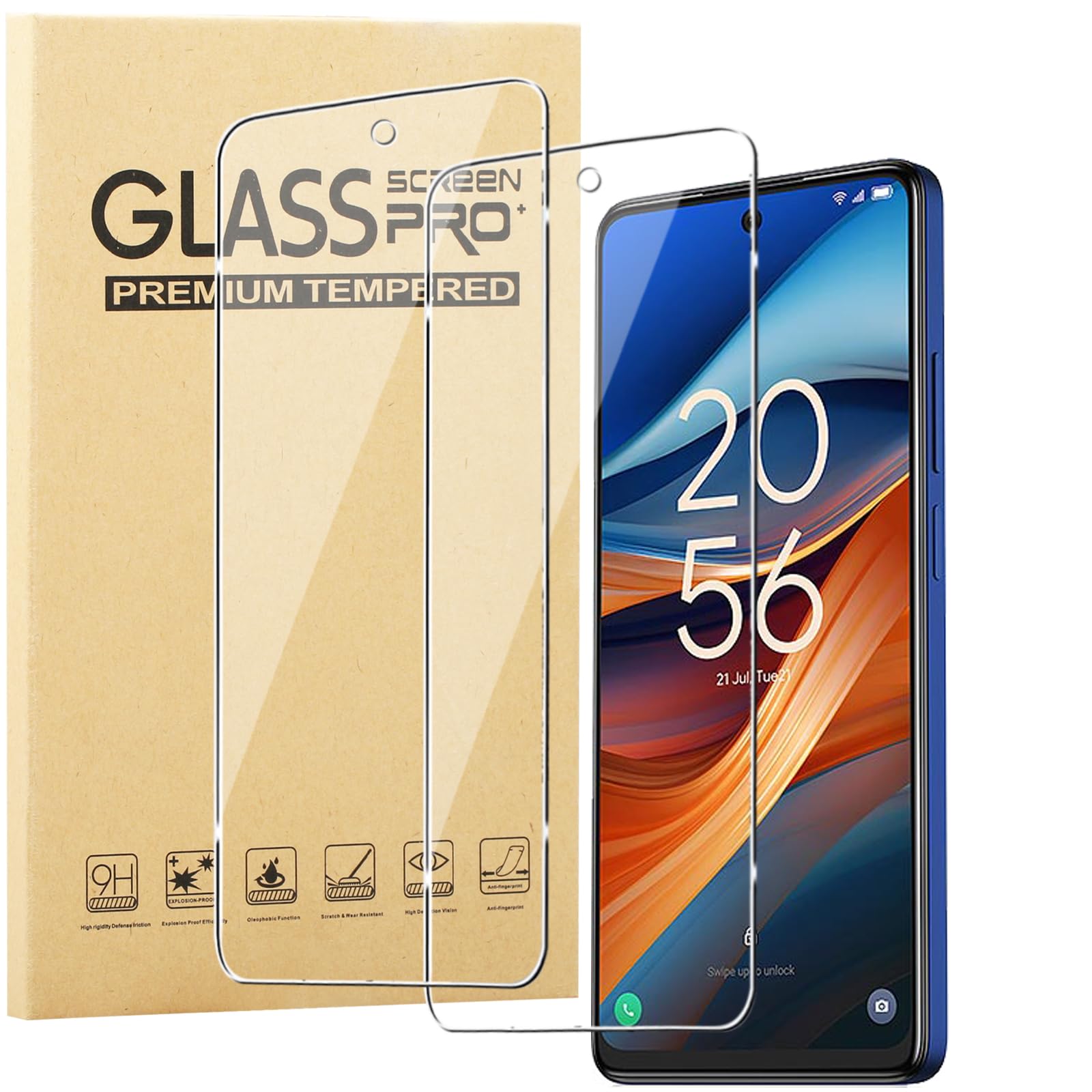Protecteur En Verre Trempé Pour TCL 50 SE - Transparent, Dureté 9H, Marque TuMundoSmartphone