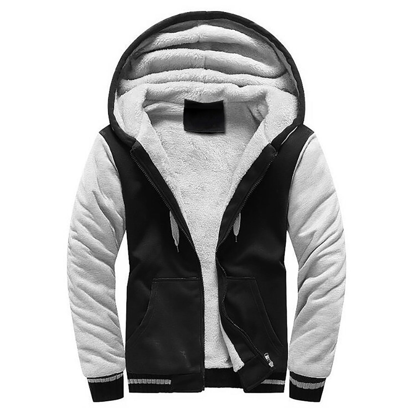 Veste Polaire Double Couche Homme - Ultra Chaude Sherpa - Fermeture éclair Complète - Parfaite Pour Randonnée Et Hiver - 2