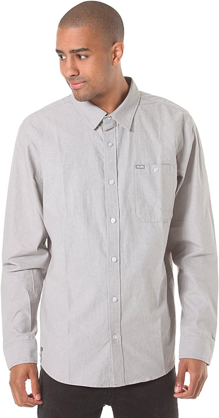 LRG Men's Research Collection Chambray Long Sleeve Woven Shirt