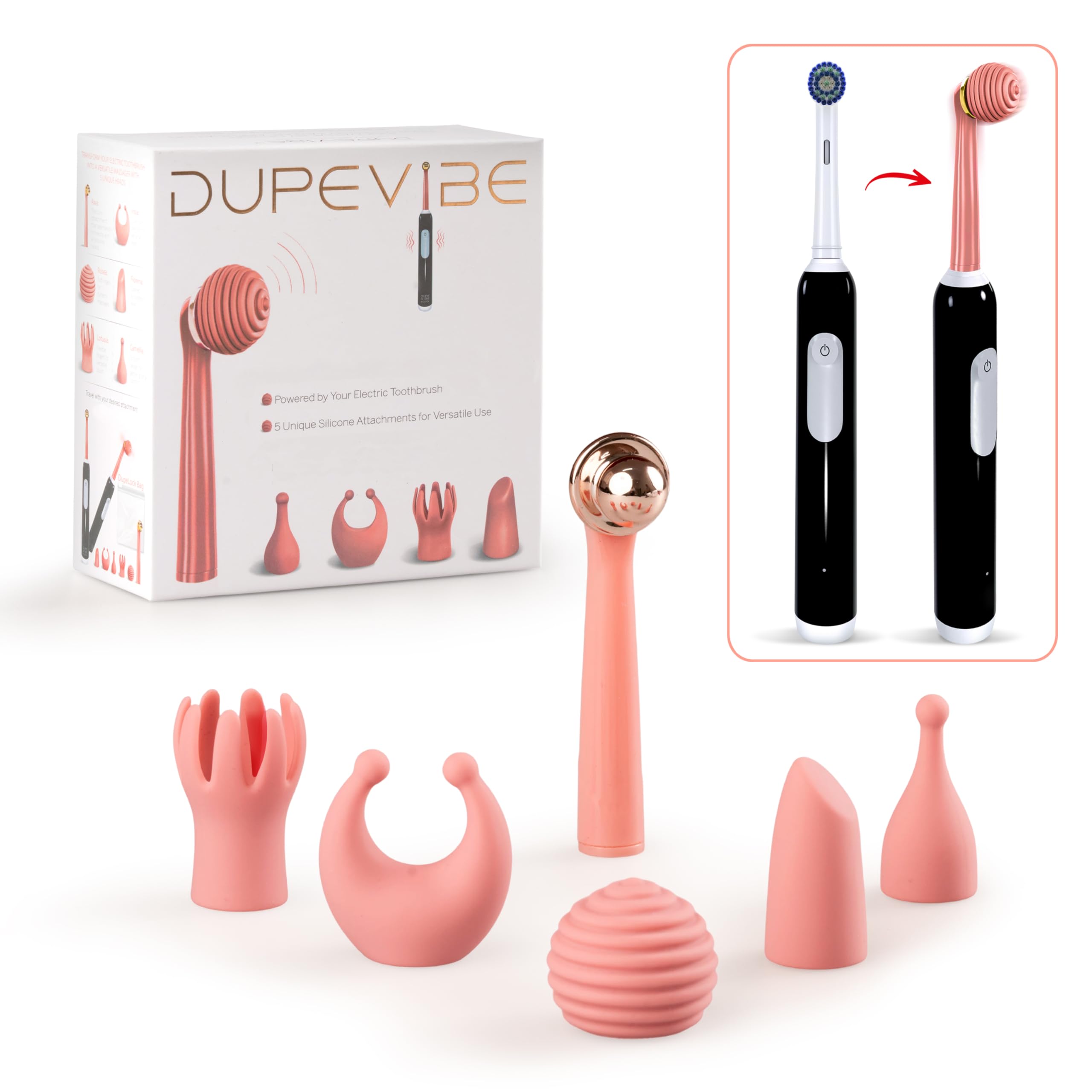 Amazon.com: 5-in-1 Silicone Massage Attachment Compatible with Rotating Electric  Toothbrushes | Facial & Relaxation Tool | Travel-Friendly, Waterproof,  Easy-Clean | Not for Sonic or iO Series : Health & Household