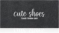 Vista 9 de Felpudo de entrada para entrada lindo cartel de zapatos Quítatelos Señal de bienvenida Felpudos para puerta delantera Felpudos divertidos