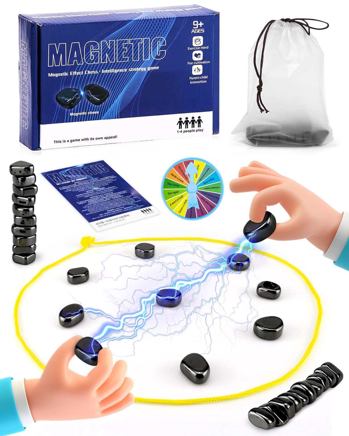 BIQIQI Magnetic Chess Game Set,Magnetic Game,Fun Table Top Magnet Game,Logical Thinking Board Game,Family Party Games,Parent-Child Interactive Desktop Game Toys