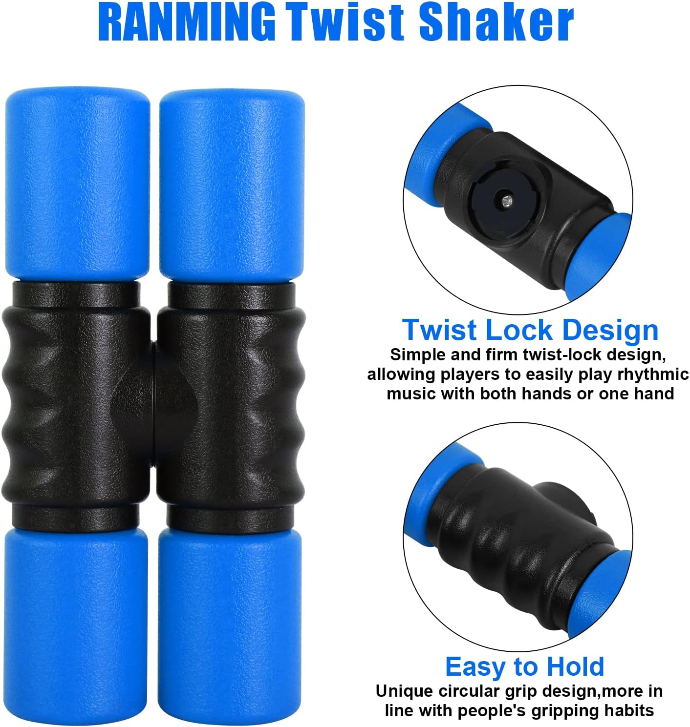 RANMING Jam Block Set Jam Block Percussion Stand with Twist Shaker