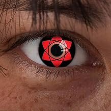 aricona Sharingan Uchiha Sasuke Colorful Contact Lenses for Cosplay Carnival Costume Party Halloween 2 Pack