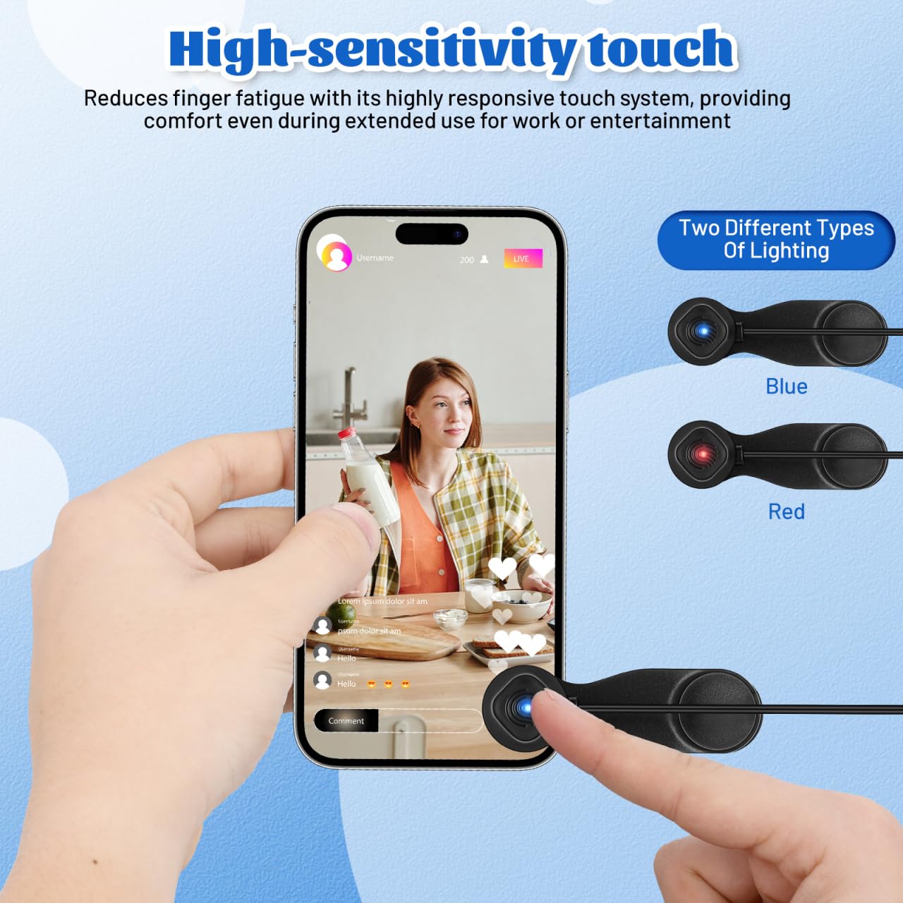 jojofuny Cliquet automatique pour smartphone : clic de vitesse pour taper sur l'écran du téléphone, outil simulé pour un clic continu avec le doigt pour la diffusion en direct, les jeux,