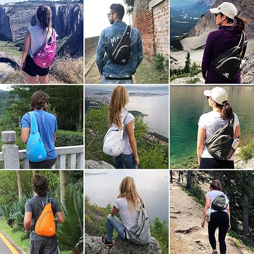 Miniatura 6 de Waterfly Bolso bandolera pequeño resistente al agua, mochila ligera con hombros y pecho para hombres y mujeres, senderismo y viajes
